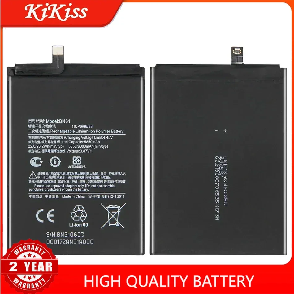 BN57 BN61 5160mAh-6000mAh Phone Battery For Xiaomi Pocophone X3 Poco X3 Pro Replacement Batteries + Tool