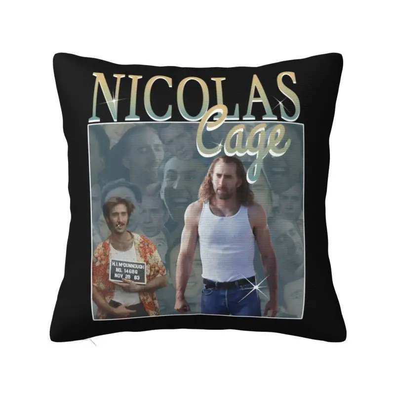Nicholas Cage Vintage Throw Pillow Case Decoration Cute Cushions Cover For Sofa Chair Square Polyester Pillowcase