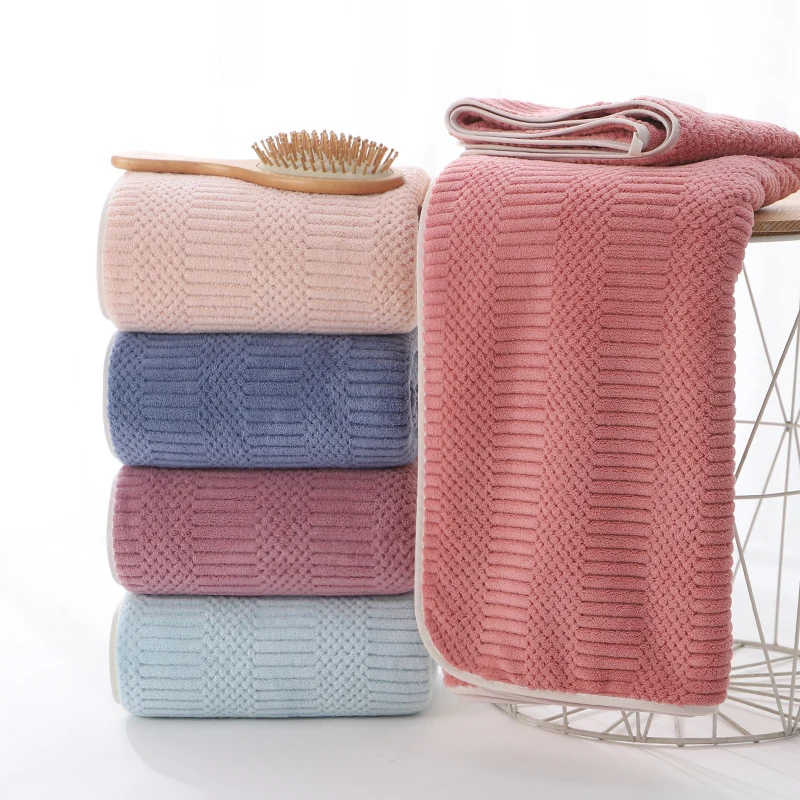 Striped Coral Velvet Hand Towels Soft Quick Drying Polyester Absorbent Bath Towel Absorbent Hand Towel Bathroom Home Textiles