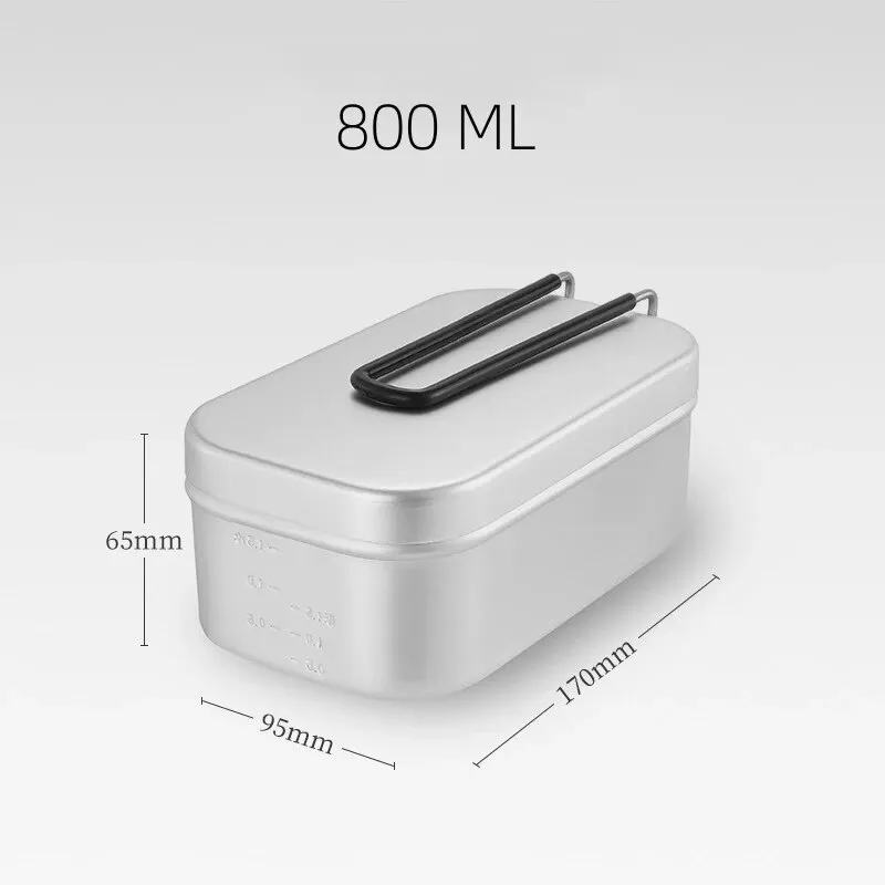 TARKA 800/1000ML Aluminum Lunch Boxes Travel Camping Tableware Mess Tin Outdoor Picnic Tourist Bowl Dishes Bento Hiking Supplies