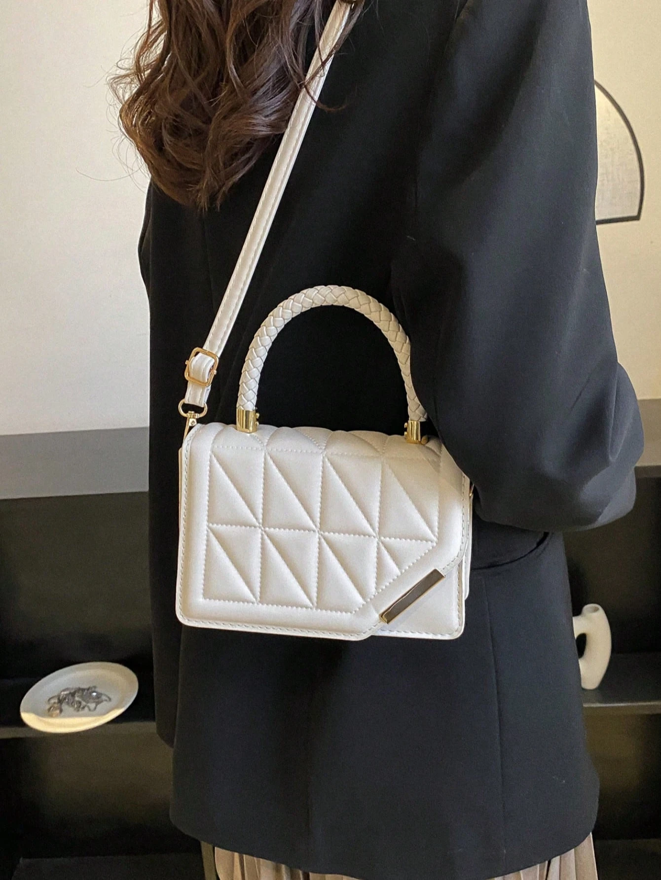 Leatherwork Workshop - Women's Fashion Handbag, Solid Color Shoulder
