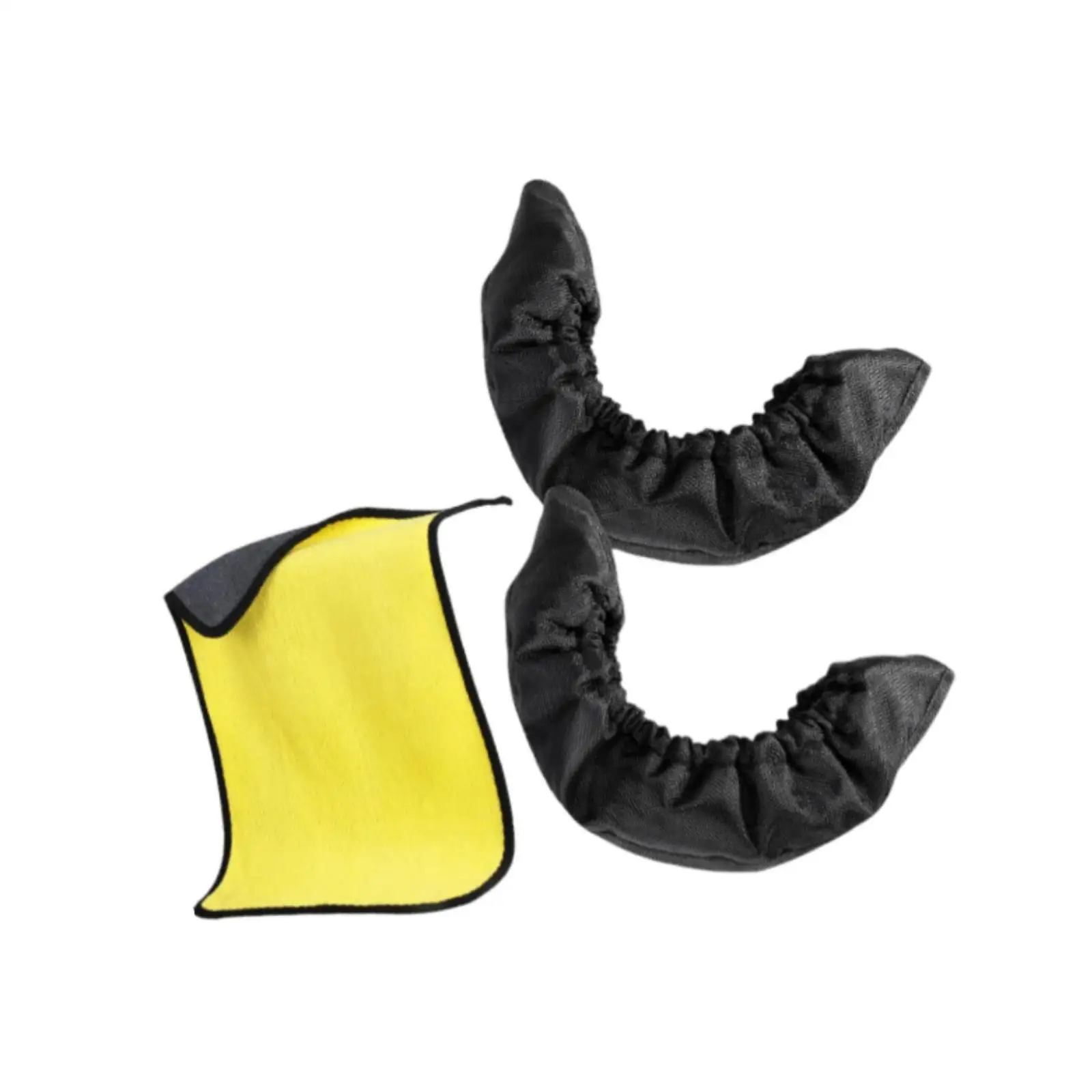 Ice Skate Blade Covers, Black, Elastic Ice Skate Blade Protector Guards for Skating Sports, with Cleaning Towel