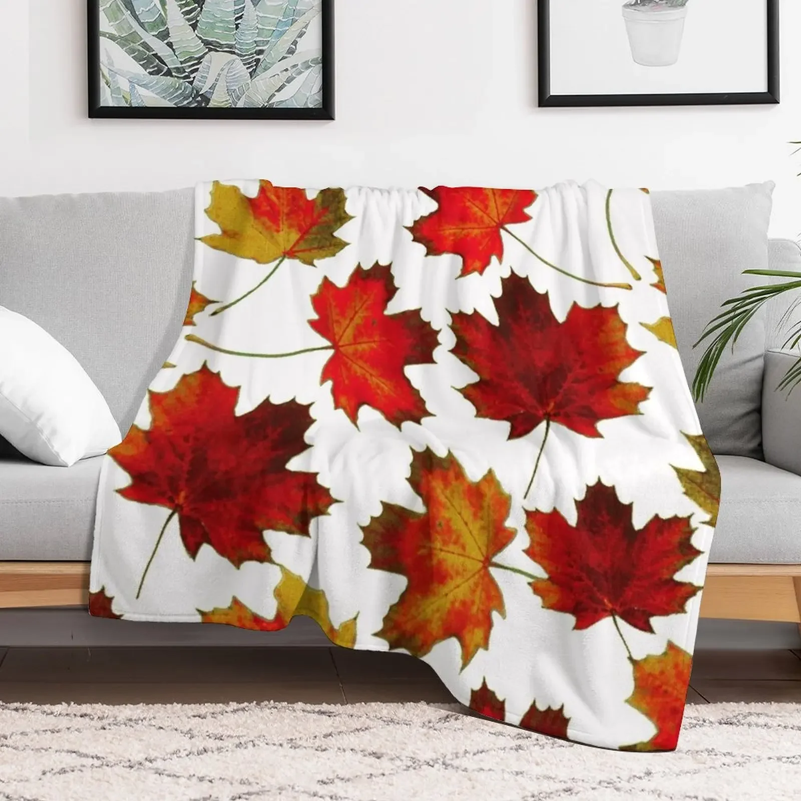 Autumn photo motif leaves, great autumn friends outfits, popular leaf patterns Throw Blanket bed plaid Custom Comforter Blankets