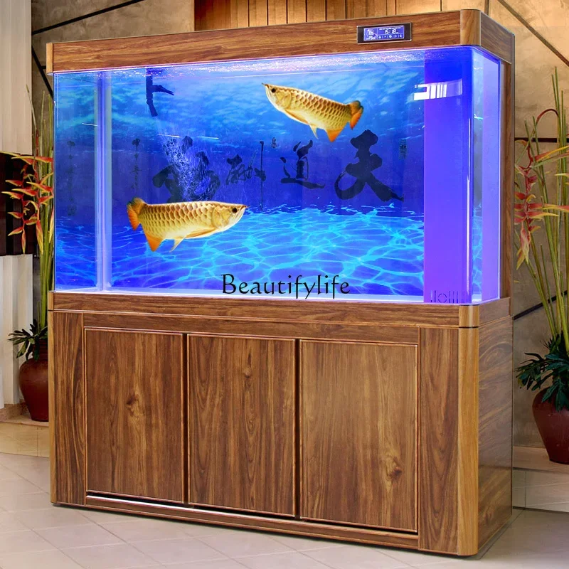 Arowana tank aquarium, living room household large bottom filter ecological lazy turtle tank round