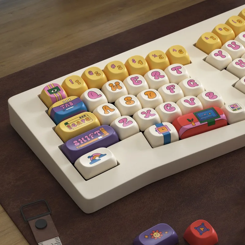 

American Retro Theme Keycaps Set PBT SOA Cherry Profile Custom Original Handmade Keycaps for Mechanical Keyboard Accessories DIY