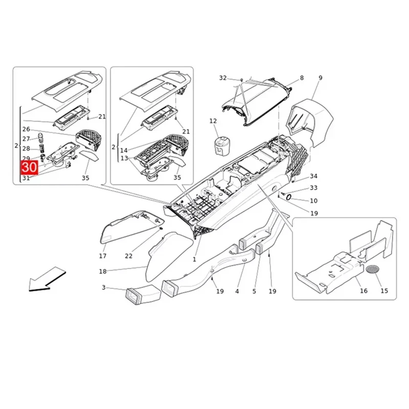 Car Center Console Cup Holder Slot 670018482 670011189 For Maserati Ghibli M157 2013-2024 Drinks Water Cup Holder