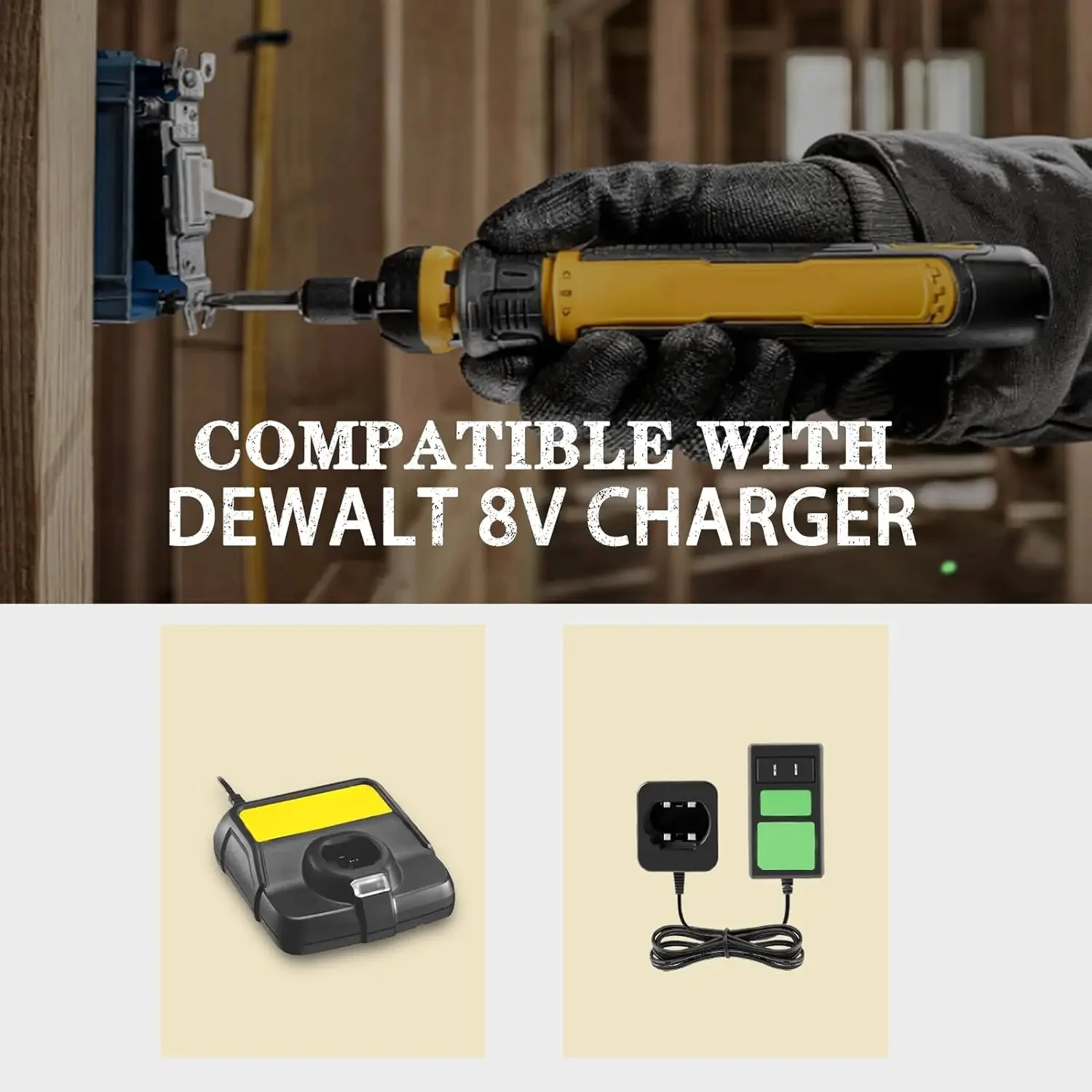 1/2/4 szt. 3.0Ah 8-Volt DCB080 Zamiennik akumulatora 8V DEWALT, kompatybilny z pinami DCF680N1 DW4390 DCF680N2 DCF680G2, akumulator litowo-jonowy