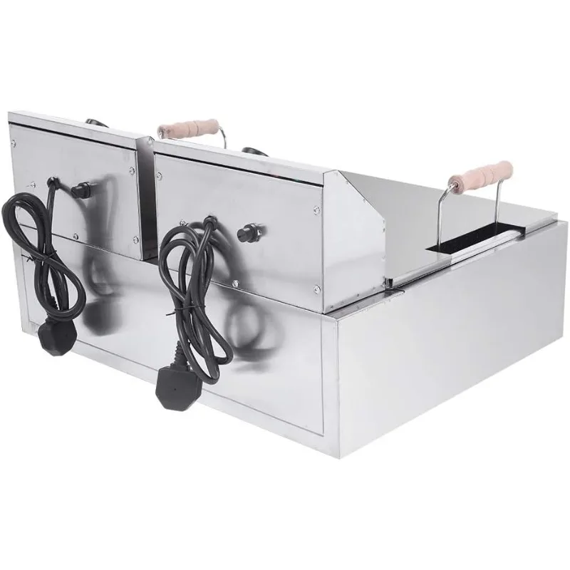 電気フライヤー - 22L 23.26QT 業務用フライヤー 5000W 110V 39.46ポンド 温度制御およびタイマーフライヤー付き