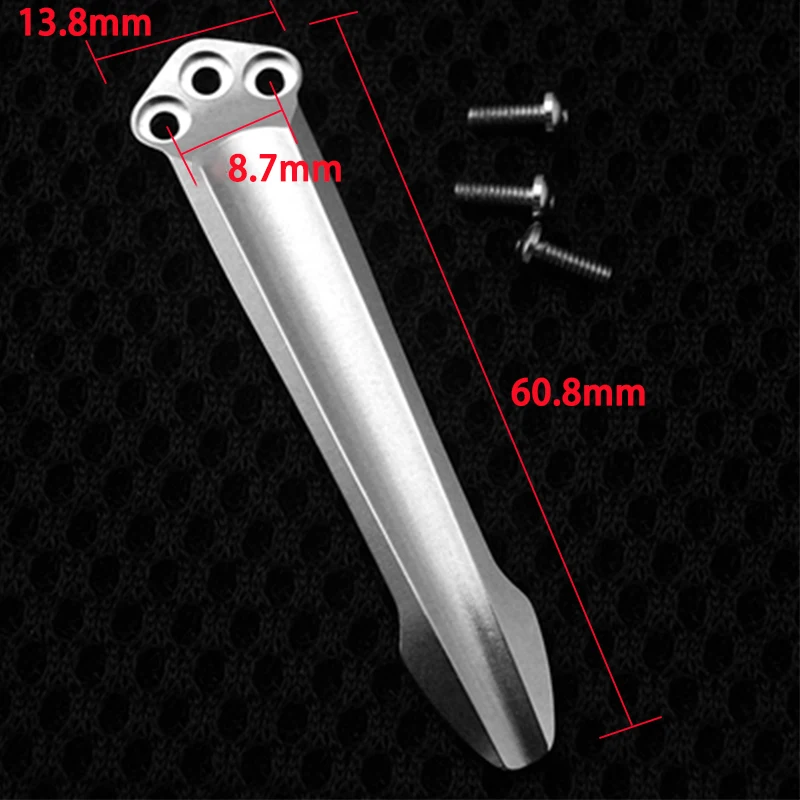 Titanium Back Clip Integrated CNC Production CQC 551 Back Clip Titanium Alloy Tool Holder Knife Clip with 3 titanium screws