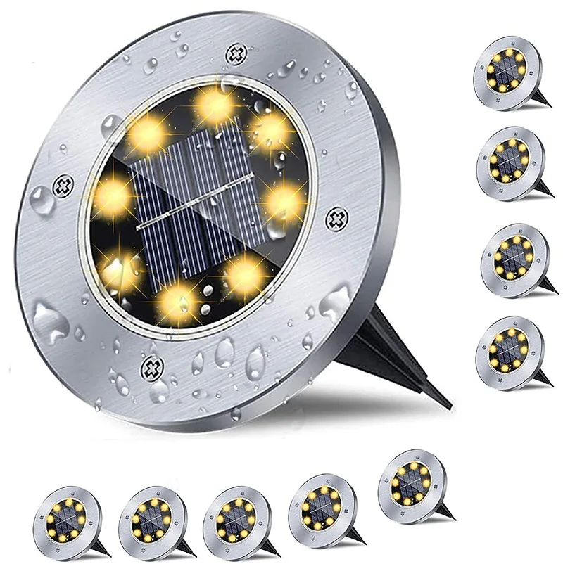 

Solar Ground Outdoor Light Waterproof for Pathway Garden Path Yard Landscape Garden Fence Disk Lights Luces Para Patio