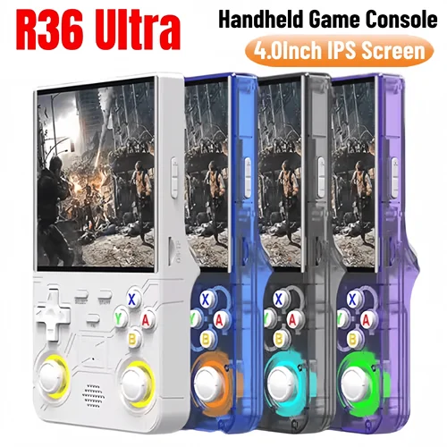 Consola de videojuegos Retro R36 Ultra portátil, pantalla IPS, 128GB, reproductor de bolsillo portátil, sistema Linux R36S R36Ultra R36 PRO