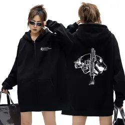 Fog Forward Observations Group Zipper Hoodie Horror Terrible Skull Print Zip Up Jacket Men Hip Hop Rock Retro Zipper Sweatshirt