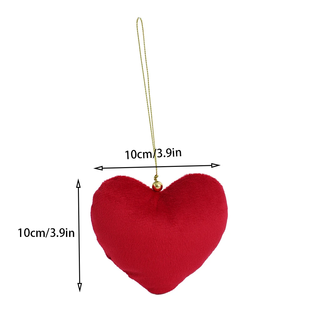 5pcs Velvet Hearts Ornaments For Christmas Valentines Day Luxury Party Decoration Small Gifts For Bride Wedding Presents