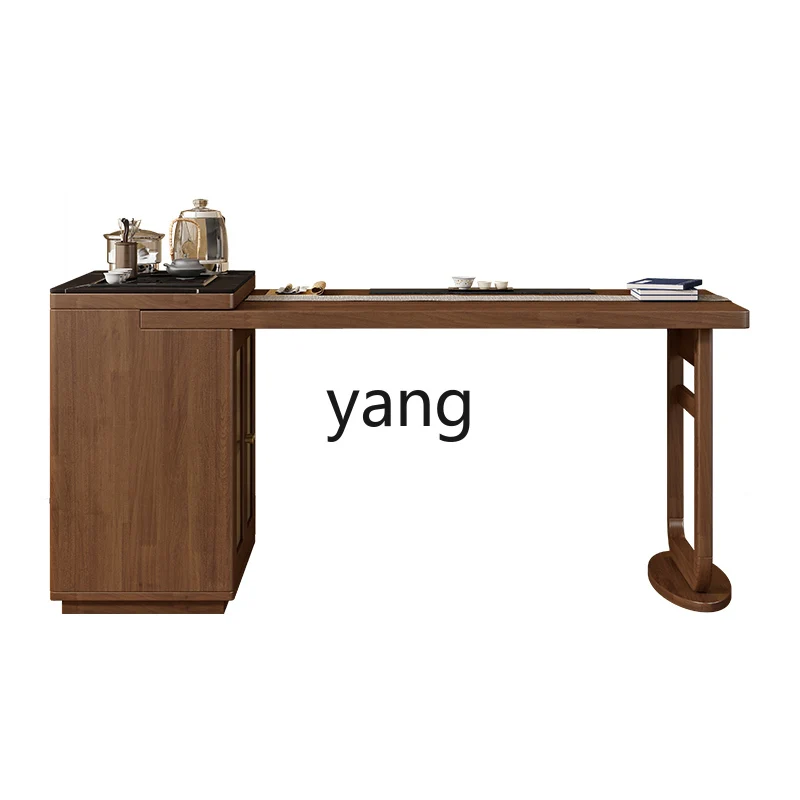 

LTT all solid wood tea table household balcony tea cabinet integrated high-end tea table and chair combination