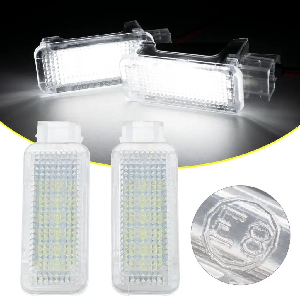 2pcs Xenon White LED Courtesy Under Door Footwell Light Trunk Lamp for VW Touareg Tiguan Passat Skoda Octavia Superb Audi A4 A6