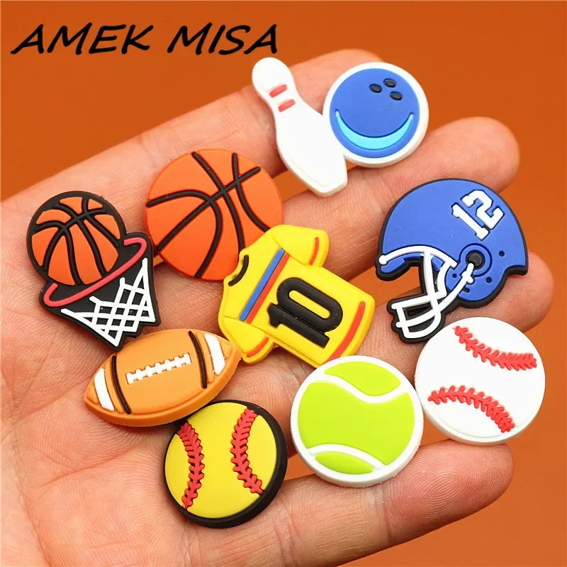 Single sale 19 Types of Ball PVC Shoe Charms Shoe Accessories Sandals Decoration for kids favor kawaii cute X-mas gifts