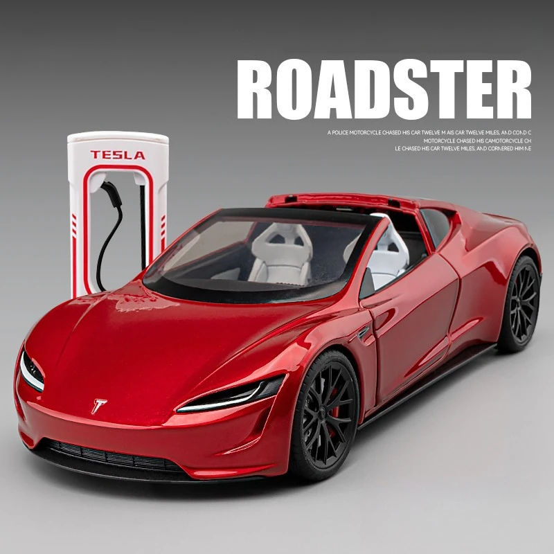 

1:24 TSL Roadster Simulation Alloy Scale Model Car Diecast Metal Vehicle Sound Light Collectible Children Toy Gifts