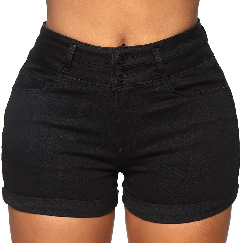 Pantaloncini di jeans elasticizzati a vita alta in cotone Liooil donna estate 2023 felpa Casual con cerniera tascabile pantaloncini di jeans con