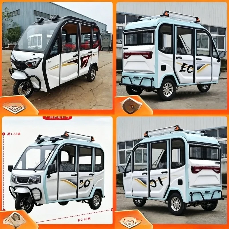 Pick Up Drop Off Children for Electric Tricycle Windproof Long Range Two Doors Three Seats Rainproof Fully Enclosed Luxury view 3