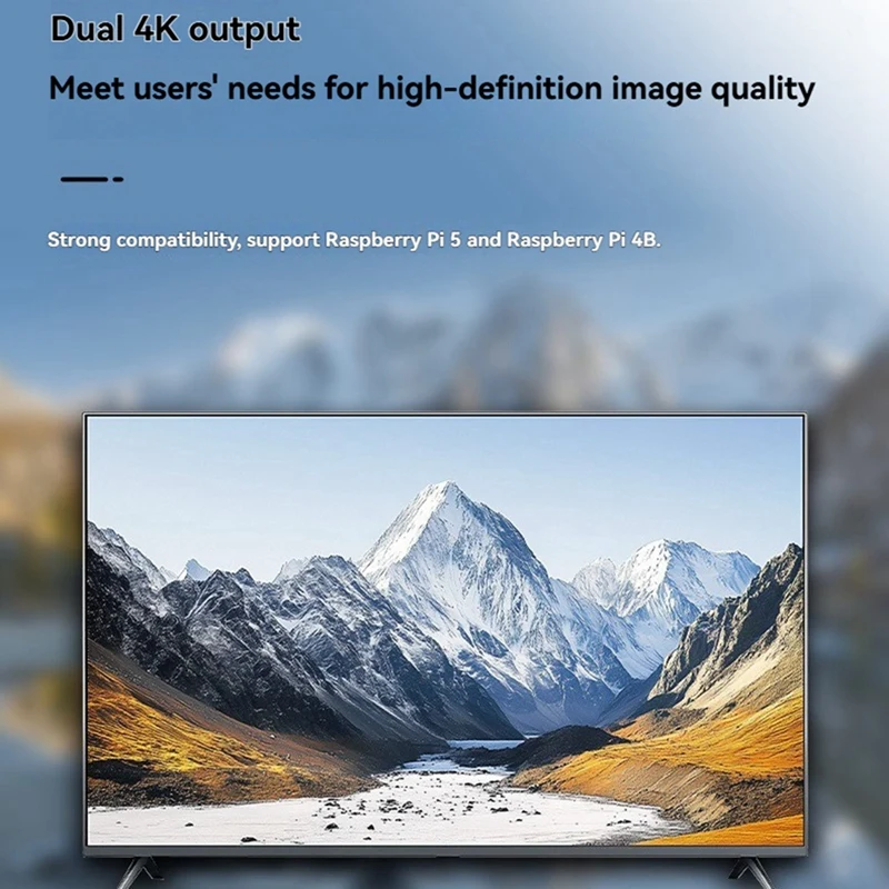 Micro-Type -Compatible To -Compatible Adapter Board USB-C Power Supply Dual 4K Outputs For Raspberry Pi 5/4B