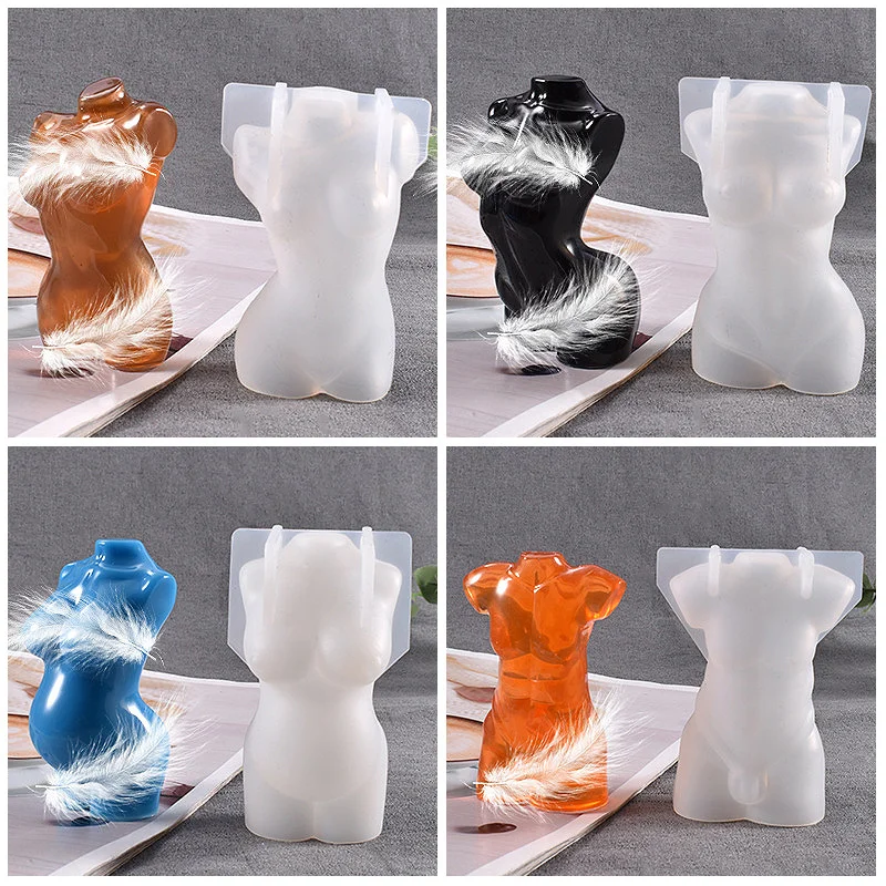 1pc/DIY 8 Types Of Drip Mold Simulation Human Body Male Body Female Body Model Posing Silicone Mold Home Ornament Molds