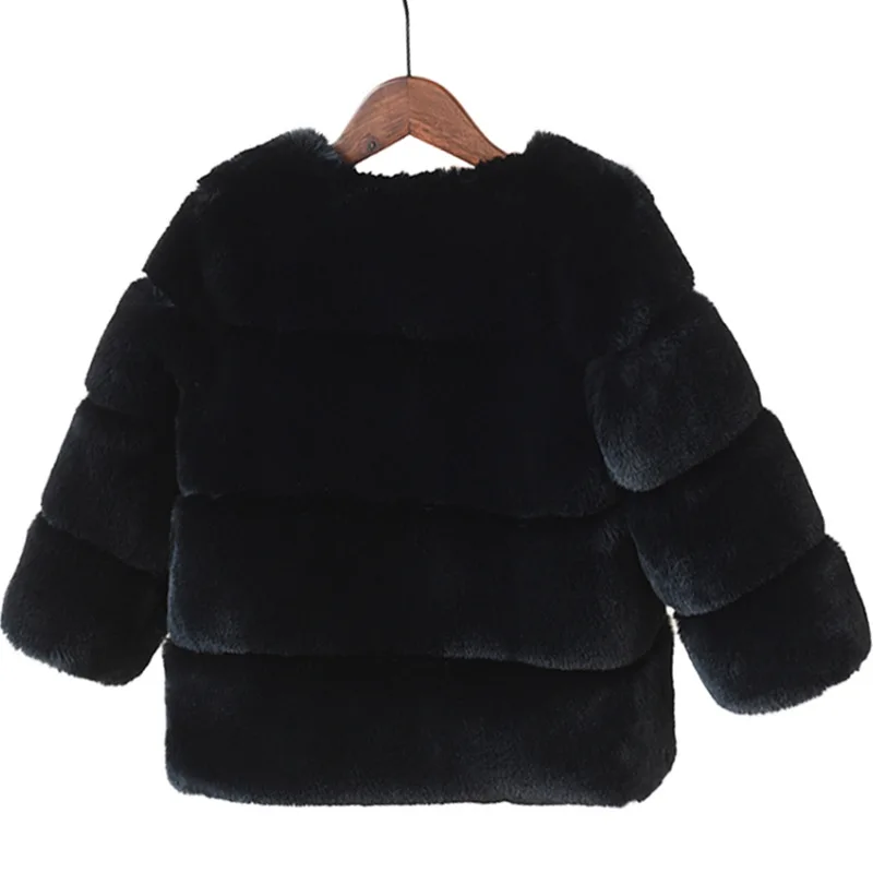 New Girls Winter Fur Coat Elegant Teenage Girl Faux Fur Jackets Thick Coats Warm Parkas Children Outerwear 1-10Yrs Girls Clothes