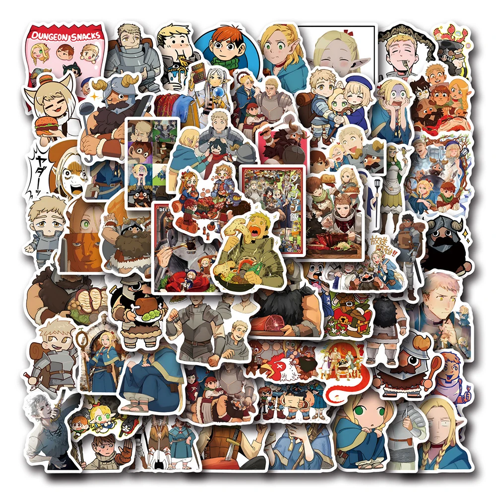 10/30/50/110pcs Anime Delicious in Dungeon Cartoon Stickers Kids Toys Laptop Motorcycle Waterproof Sticker Kids Classics Toys