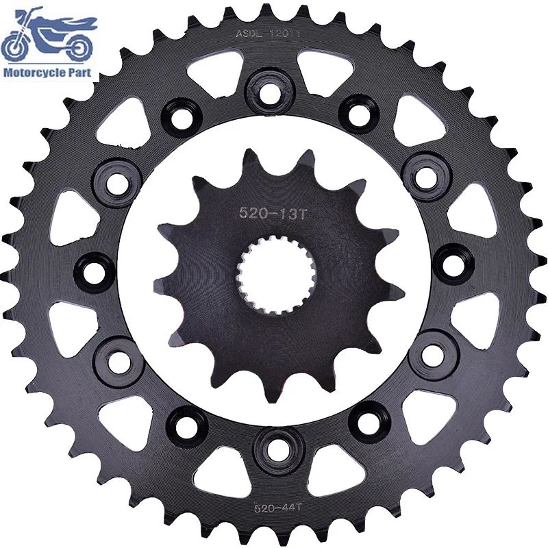 Motorcycle Equipments & Parts Front Rear Sprocket 13T 44T-520 For YAMAHA WR250 WR 250 2008-2020 WR250 F-N P R S T V 5UM6 01-06