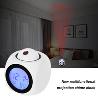 Mirror Projection Clock Multi-function Creative Projection Clock Temperature Display 12/24 Hours Living Room Bedroom Dorm Clock