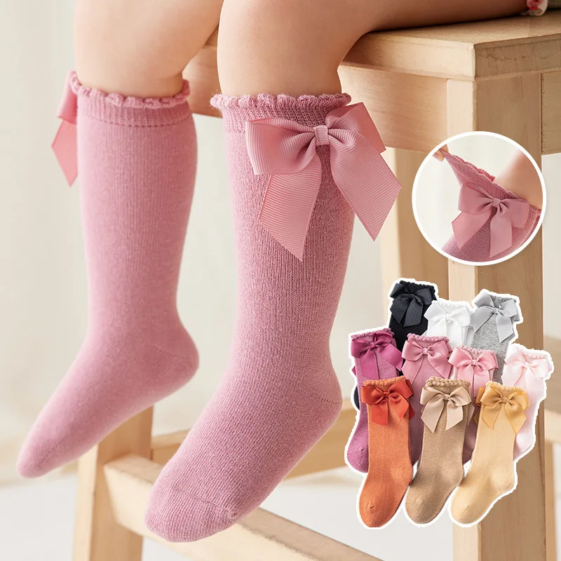 Baby Accessories New Girls\' Socks Spring Summer Bow Princess Mother Kids Socks Wholesale Korean Children\'s Cotton Floor Socks