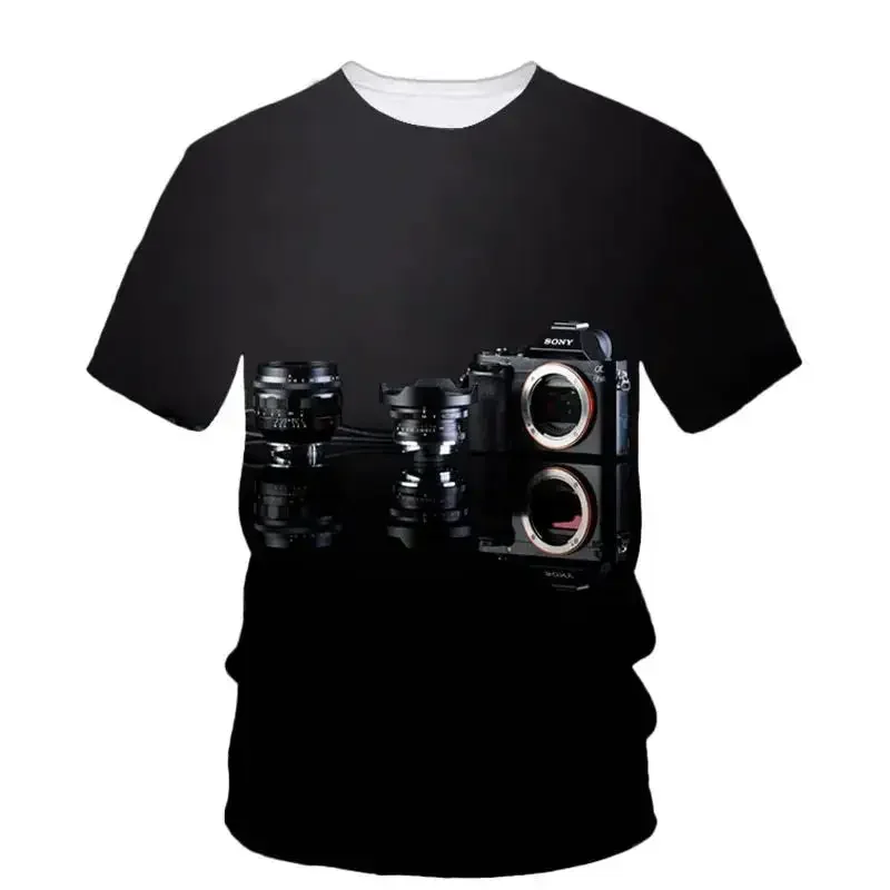 

Summer New Hot 3D Printed Camera Men's T-shirt Outdoor Sports Plus Size Relaxed Comfortable Breathable Fashion Top Xxs-6xl