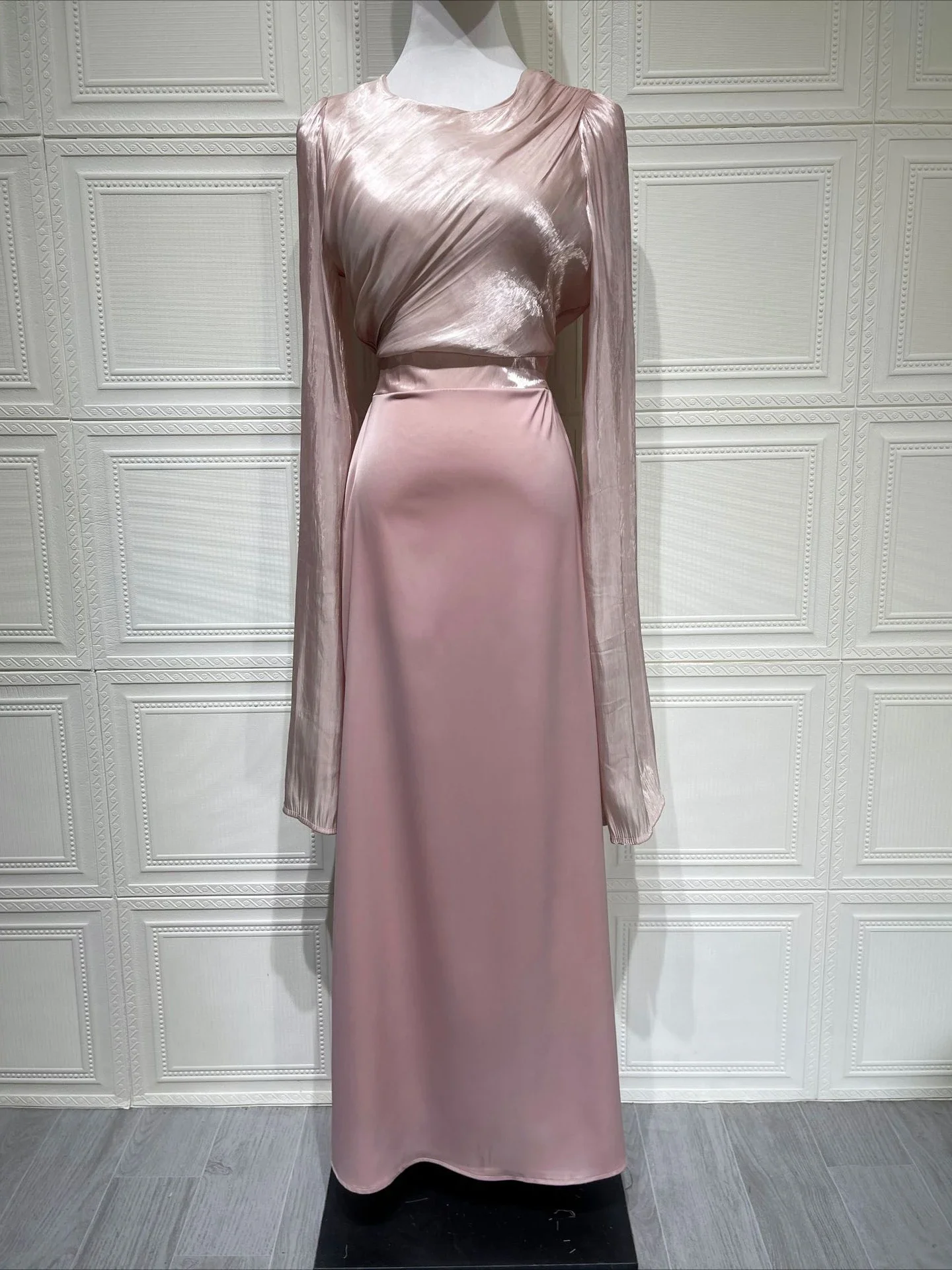 عباية عربية إسلامية للنساء فستان طويل أنيق عبايات المغرب قفطان صيفي بأكمام مقسمة فستان ماكسي للحفلات الرمضان 2026 #6