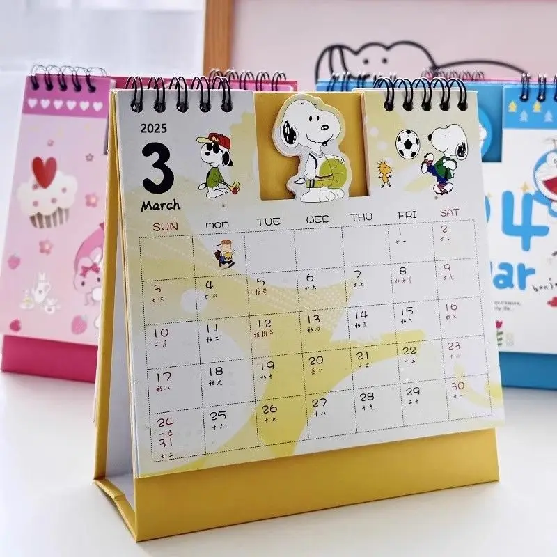 Nieuwe Snoopy Hello Kitty Kuromi uit 2025 ‌ Cartoon Leuke Bureaukalender Creatieve Kawaii Desktop Ornamenten Kladblok Vakantiecadeau Groothandel