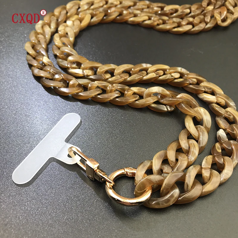120cm abgeschrägtes Design Anti-Lost Telefon Lanyard Seil Hals riemen bunte tragbare Acryl Handy kette Zubehör Geschenke im Freien – Detail 3