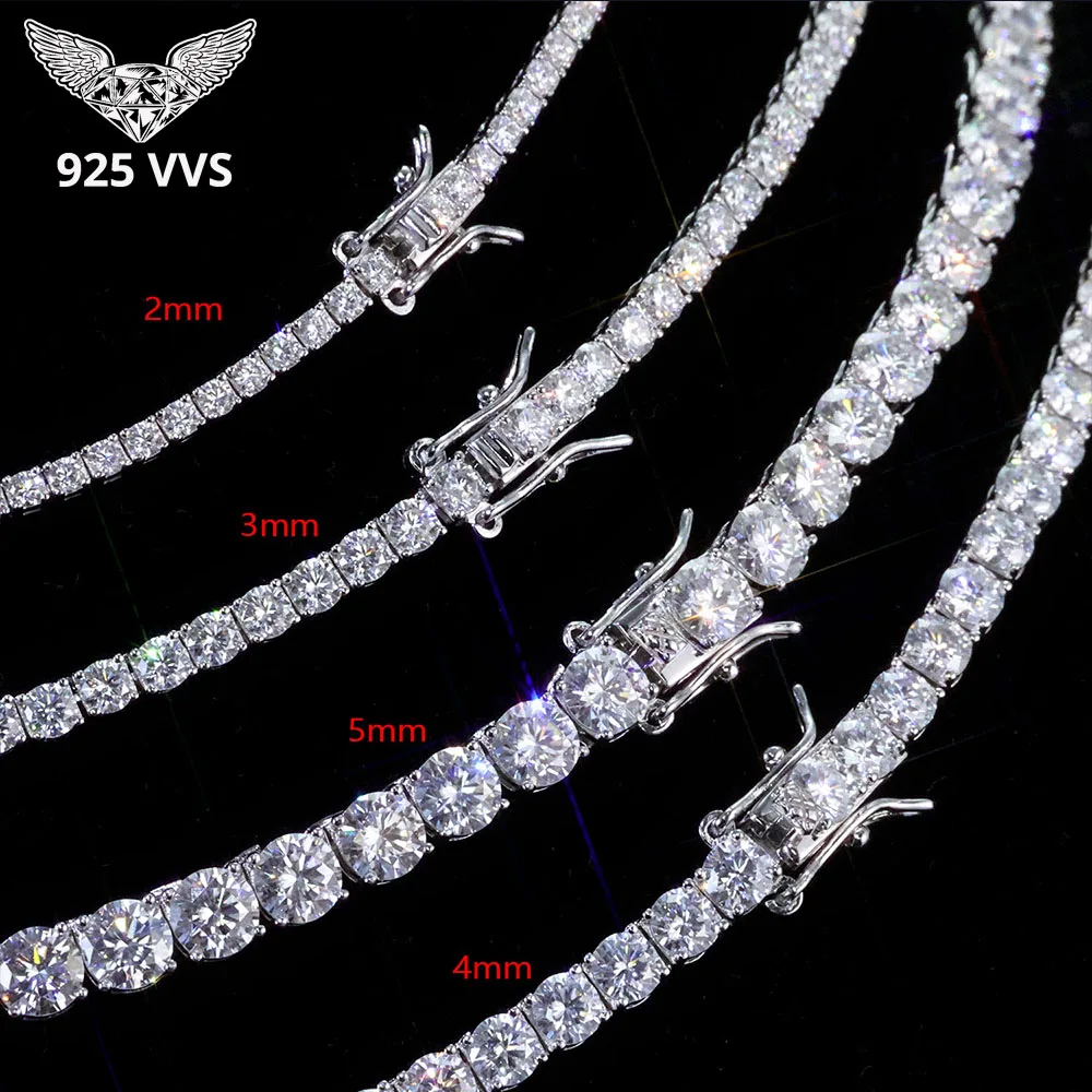 925スターリングシルバー モアサナイト スターチェーンブレスレット