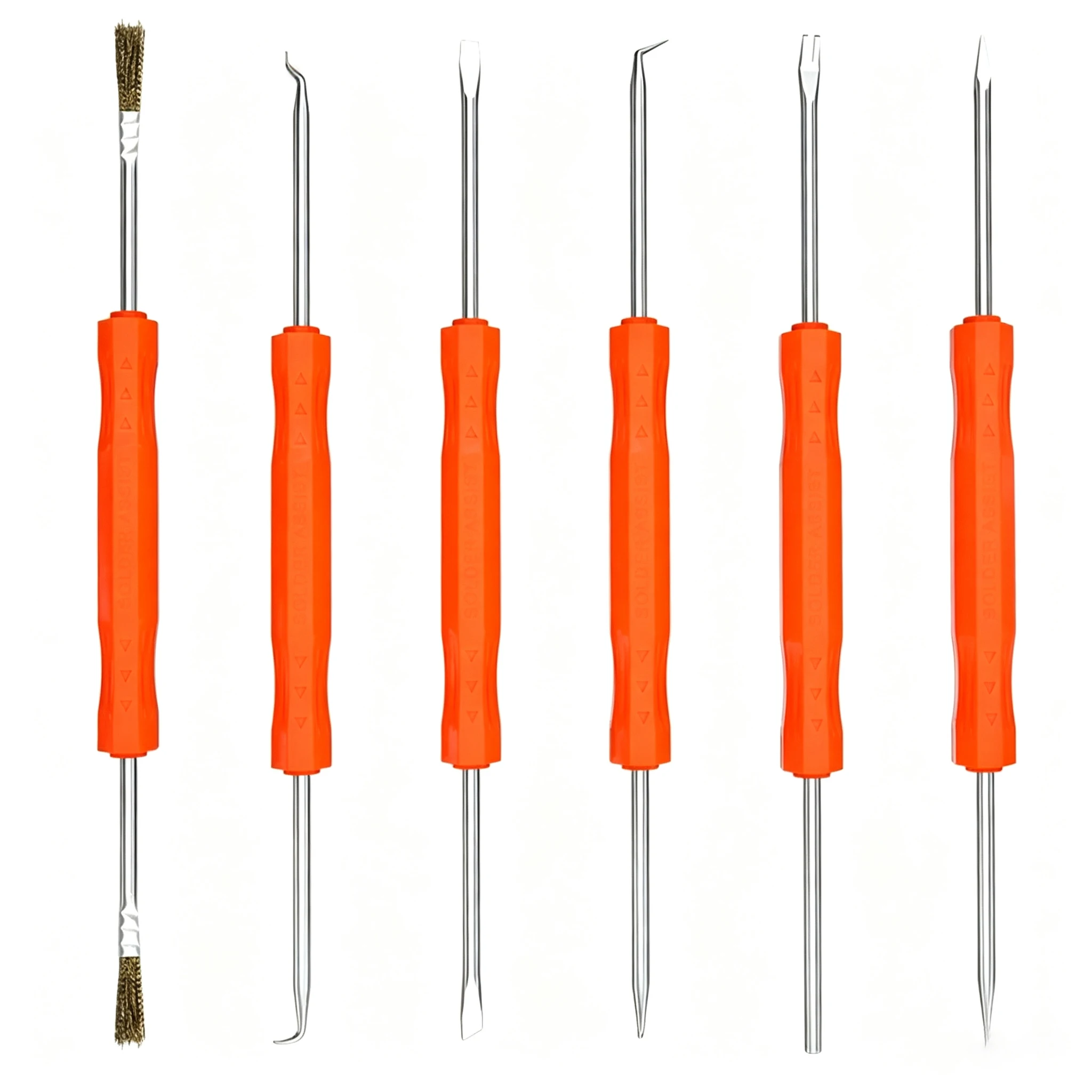  6 Pcs Circuit Board Soldering Auxiliary Tool Set Double‑Ended PCB Repair Solder Assist Kit for Electronics Welding Rework Aid