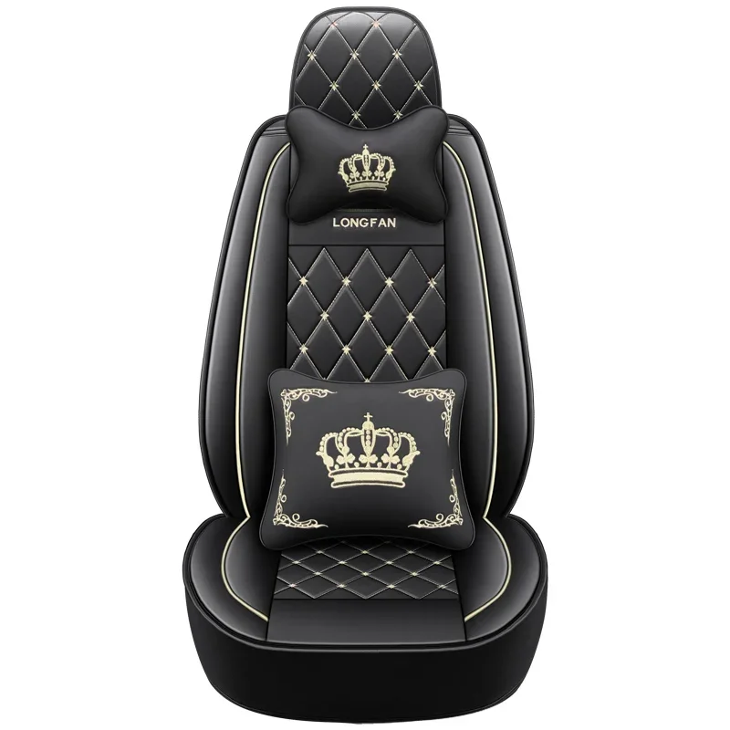 ZL Car Seat Cover Leather Fully Surrounded by Four Seasons Universal Seat Cushions Linen