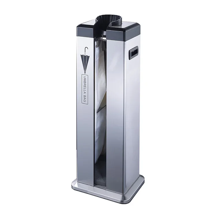 Rectangular Automatic Wet Umbrella Wrapping Packing Machine With Wheels for Office Building