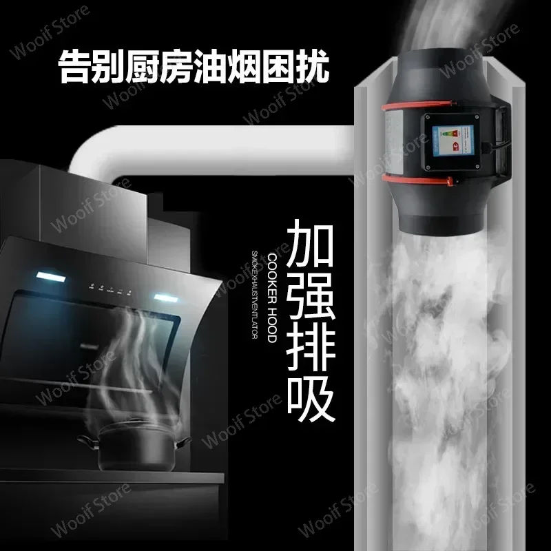 Ventilatore per condotto in linea con regolatore di umidità della temperatura ventilazione del motore EC ventilatore dell'aria del ventilatore di scarico per il bagno di casa