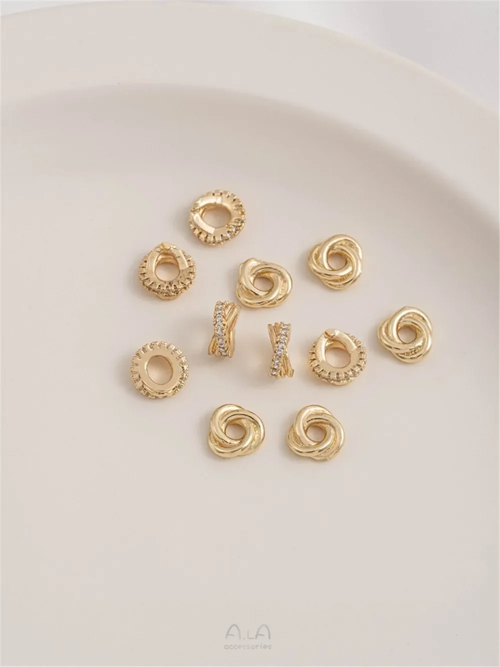 Витое кольцо с узлом из 14-каратного золота, отдельные аксессуары для рукавов из бисера, серьги ручной работы «сделай сам», браслеты, материалы ручной работы K053