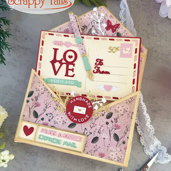 Train Ticket Valentine Envelope Note Heart Lock Key Metal Cutting Dies Silicone Stamps Scrapbooking Stencil Photo Album Card DIY