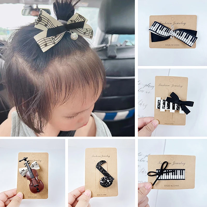 1pc Creative Violin Musical Note Hair Clips Hair Accessories Kawaii Hairpin Hair Clip For Girl Kids Children Headwear