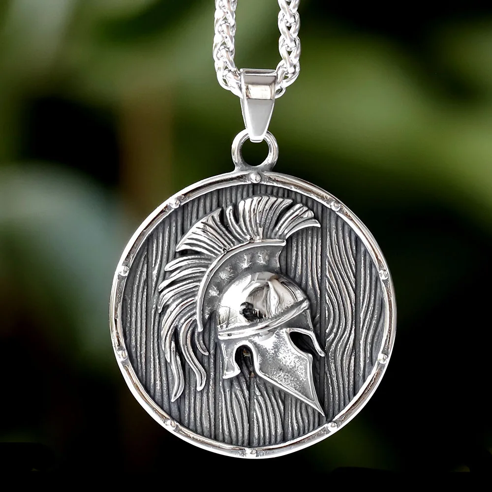 2025 NEW Fashionable And Domineering Spartan Warrior Retro Medal Pendant Necklace Brave Personalized Sweater Clavicle Chain