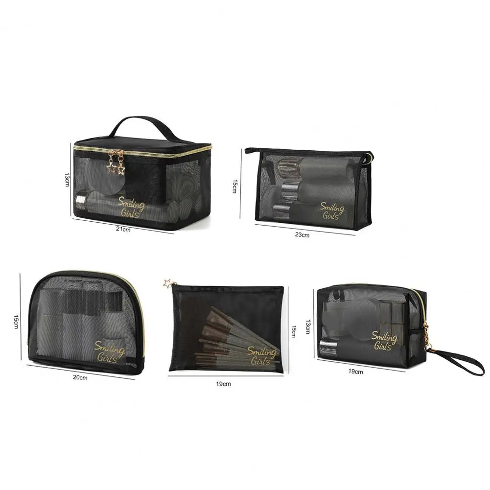 Pretty Transparent Toiletry Bag  Double Zippers Multifunctional Storage Bag  Women Fashion Cosmetic Bag