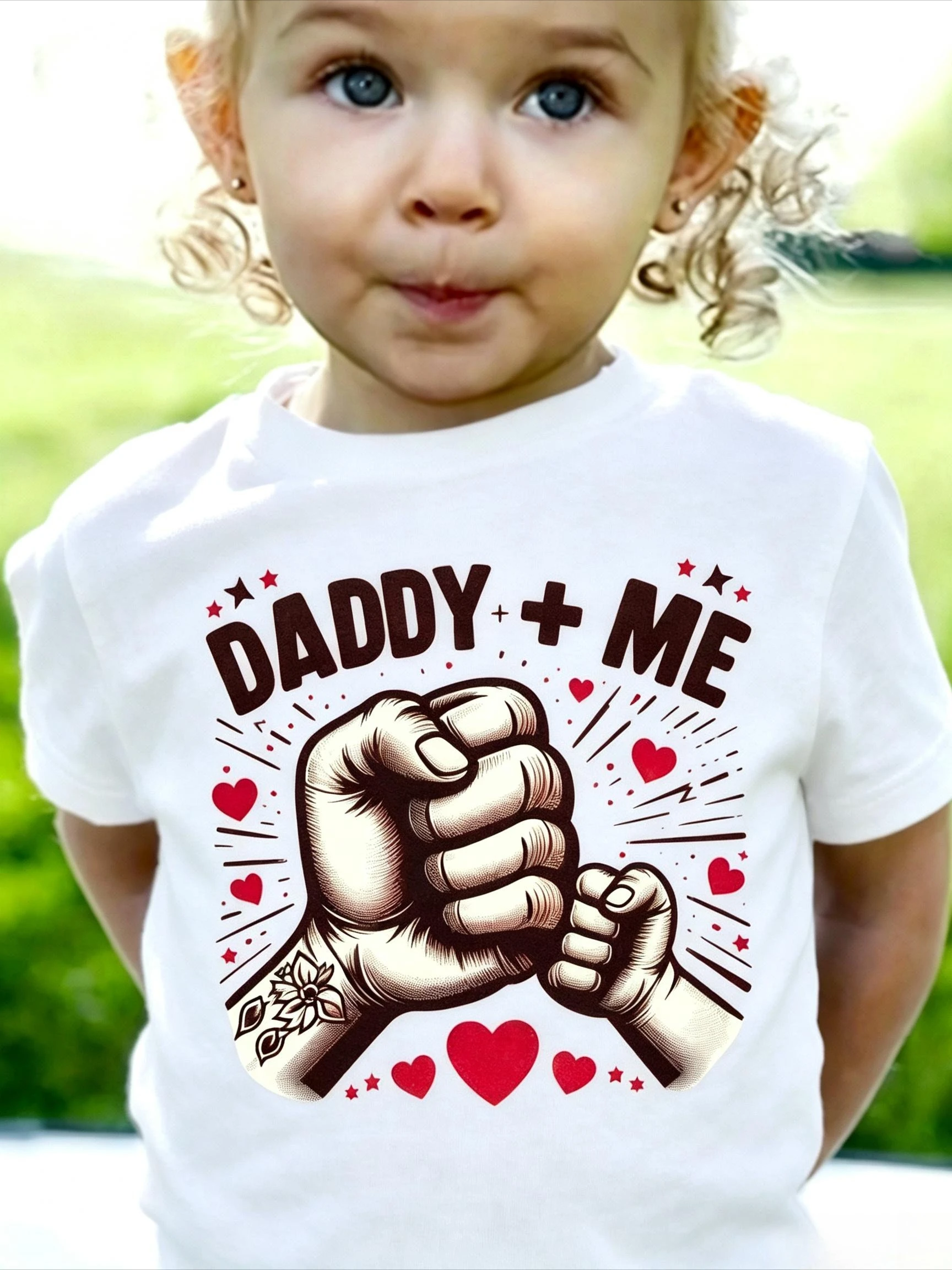 Chicfull Unisex Kids T-Shirt, Daddy & Me Colorful Graphic Print Crew Neck Summer Casual Versatile Boys Girls Short Sleeve Tee