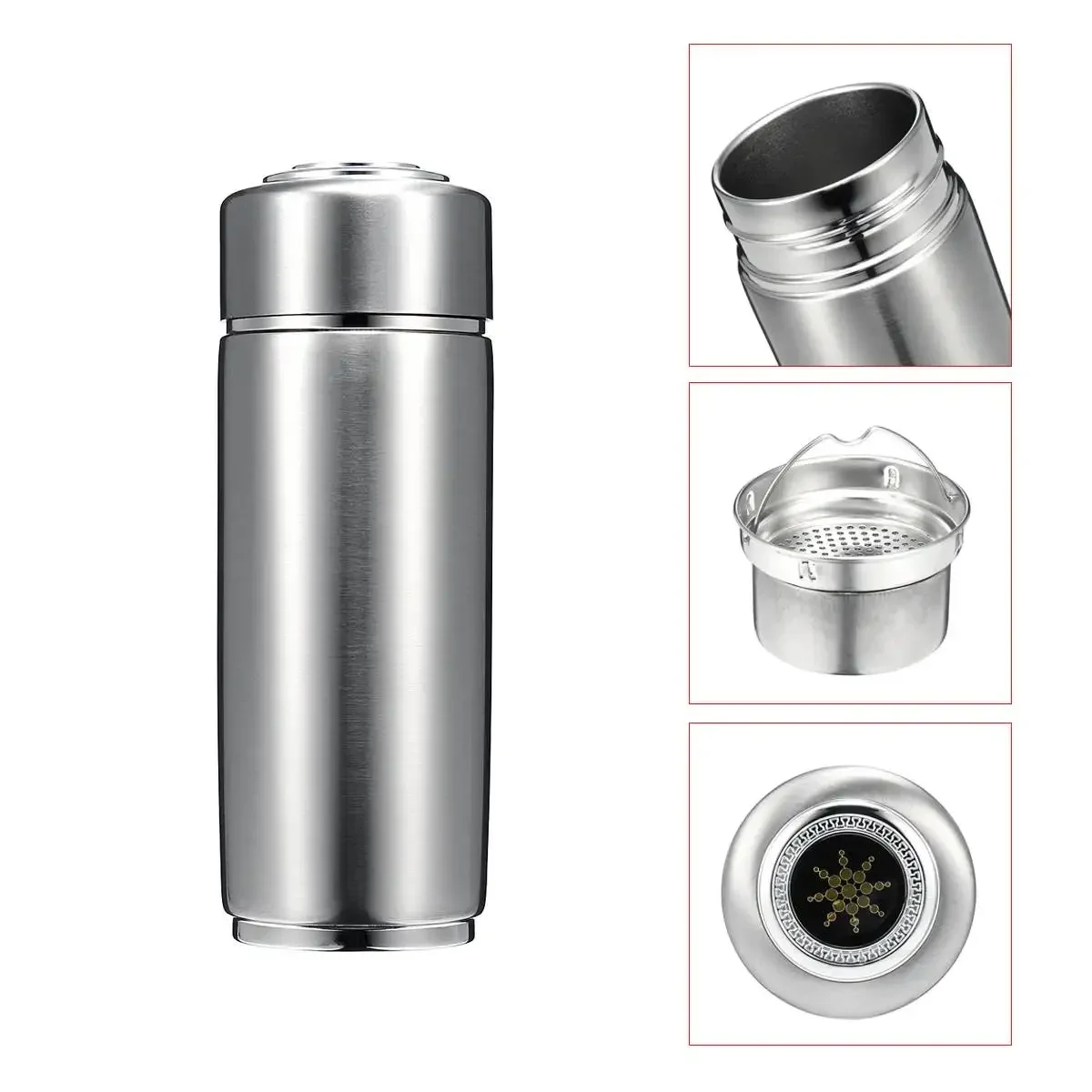 Micro-electrolysis Energy Health Cup Stainless Steel Quantum Alkaline Filtered Water Cup Energy Ionizer health Bottle 400ml