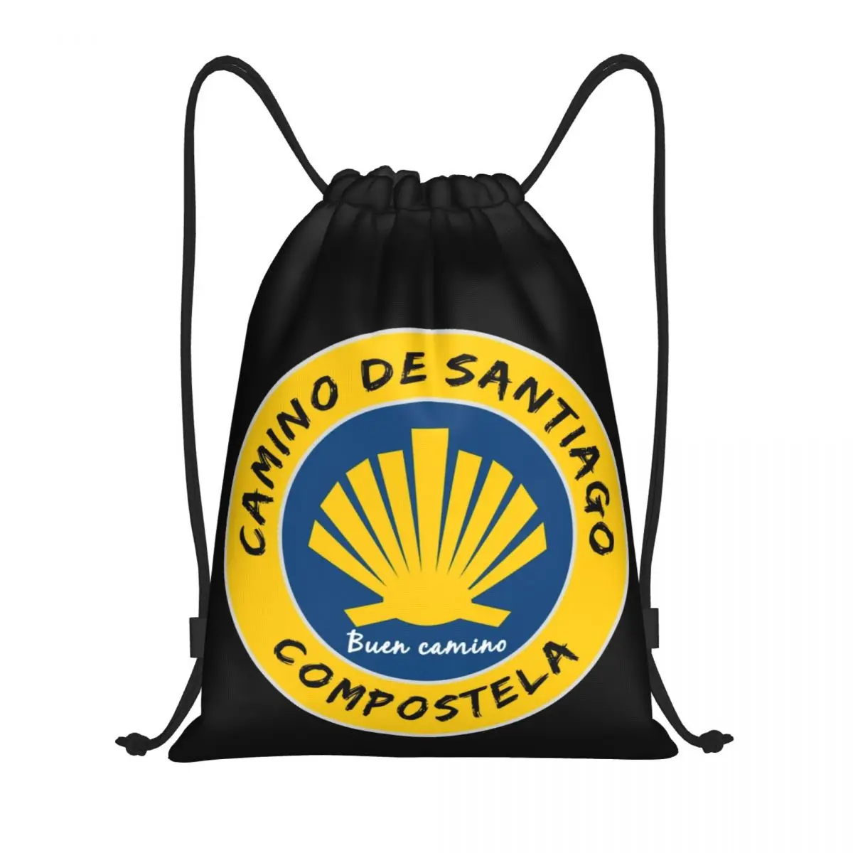 

Custom Spain Compostela Drawstring Bag for Shopping Yoga Backpacks Women Men Camino De Santiago Sports Gym Sackpack