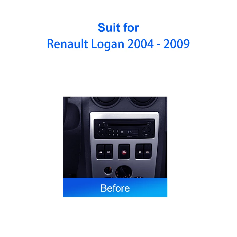 KENVOX Android Radio Rahmen für Renault Logan 2004 2009 9 Zoll 2DIN Fascia Stereo Panel Kabelbaum Canbus Box