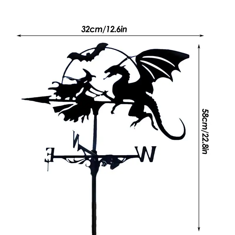 Garden Wind Vane Iron Weathervane Garden Wind Vane In Metal Outside Stake Weatherproof Wind Direction Indicator For Trellises
