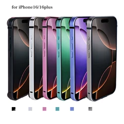 Aluminum Silicone Metal Bumper Case Cover For iPhone 16 Pro Max 15 Plus 16Plus 16Pro Ultramarine Teal Pink Phone Accessories